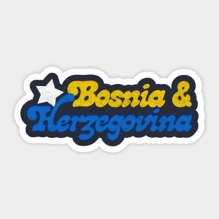 Bosnia /  Retro Faded Style Typography Design Sticker